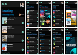 A montage of screenshots showcasing the digital reading list optimised for small screens in a grid layout.